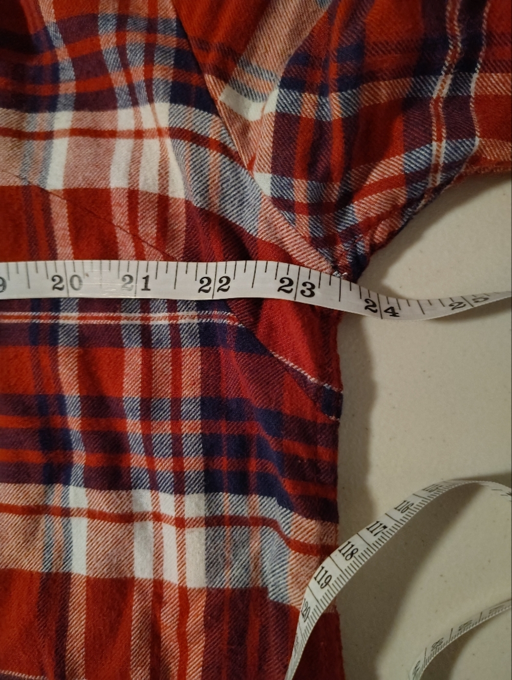XL JACHS Girlfriend Super-Soft Flannel Red and Navy Plaid Button-Down Shirt - Picture 11 of 13